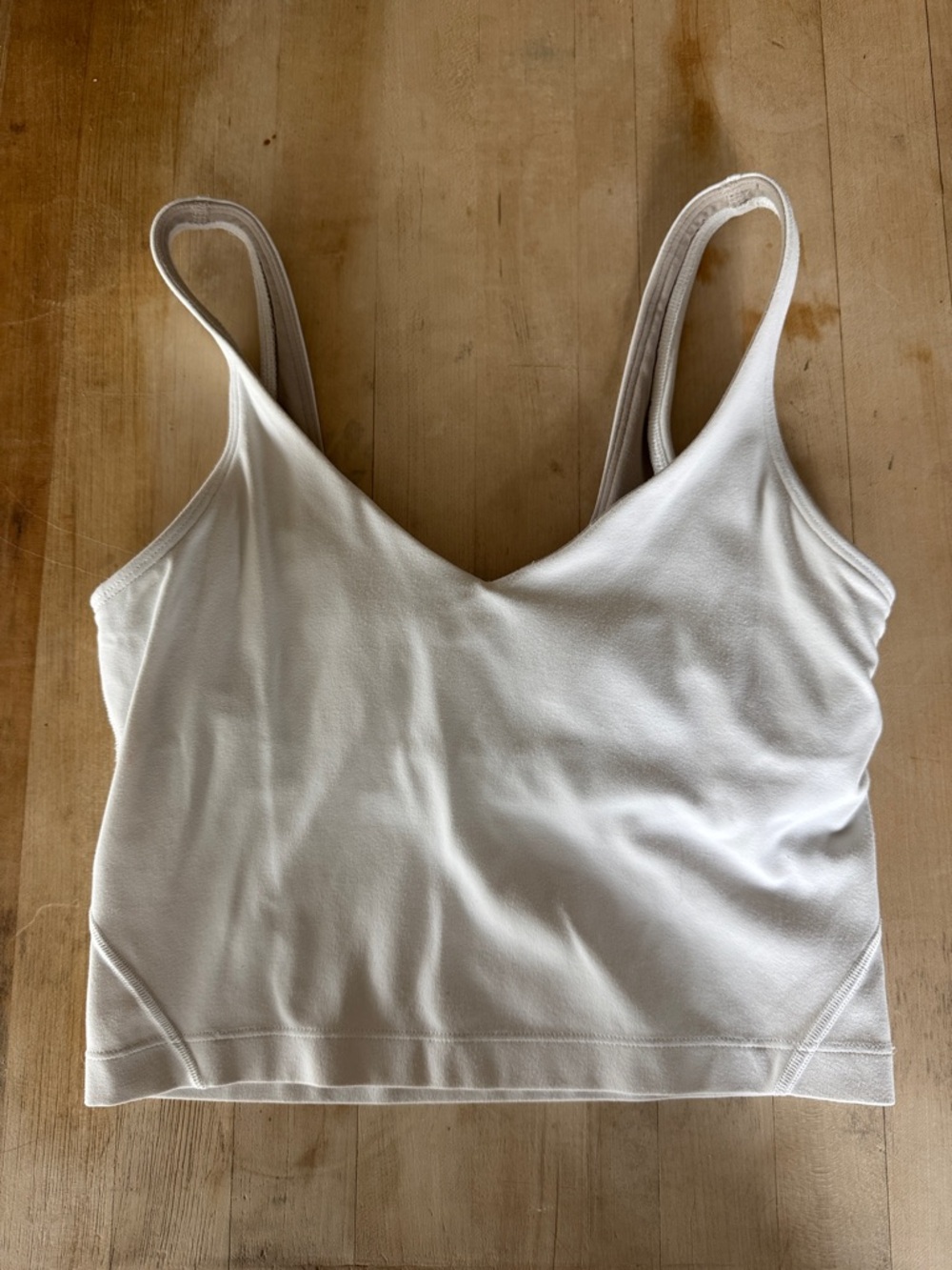 lululemon athletica White V-Neck Crop Tank